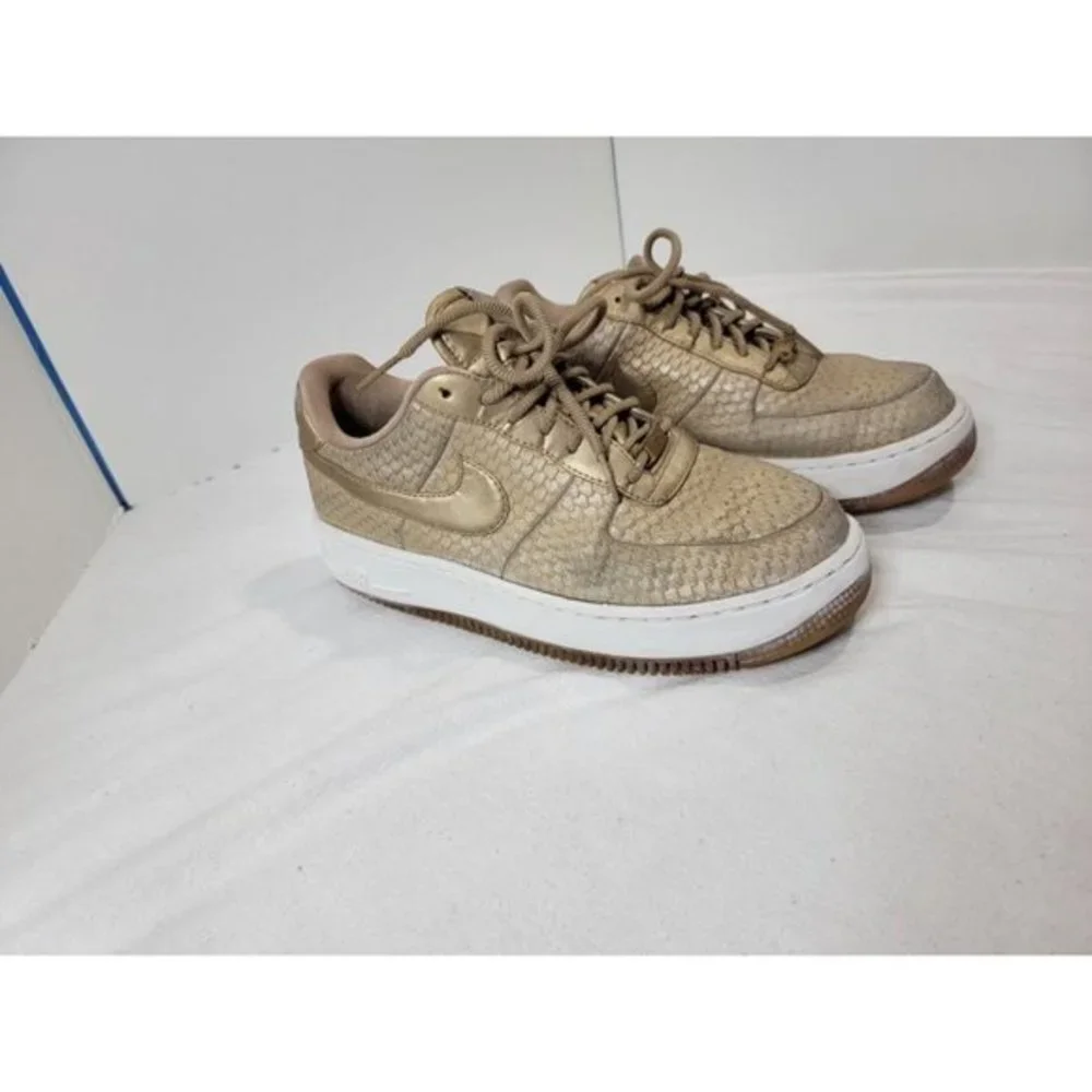 Nike AF1‎ Air Force 1 Upstep Premium Blur Gold Shoes 917590-900 Womens Size 10